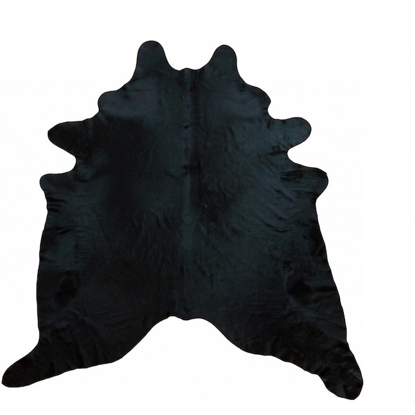 Homeroots Black Dyed Brazilian Cowhide Rug 334425 - main